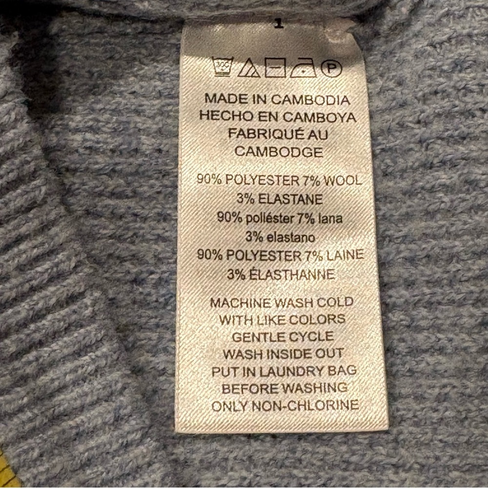 MICHAEL Michael Kors Chambray Waffle-Knit Cropped Sweater Large NWT - Picture 8 of 8